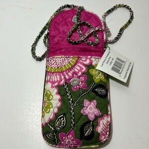 Vera Bradley Cell Phone Crossbody Olivia Pink - Green Pink
